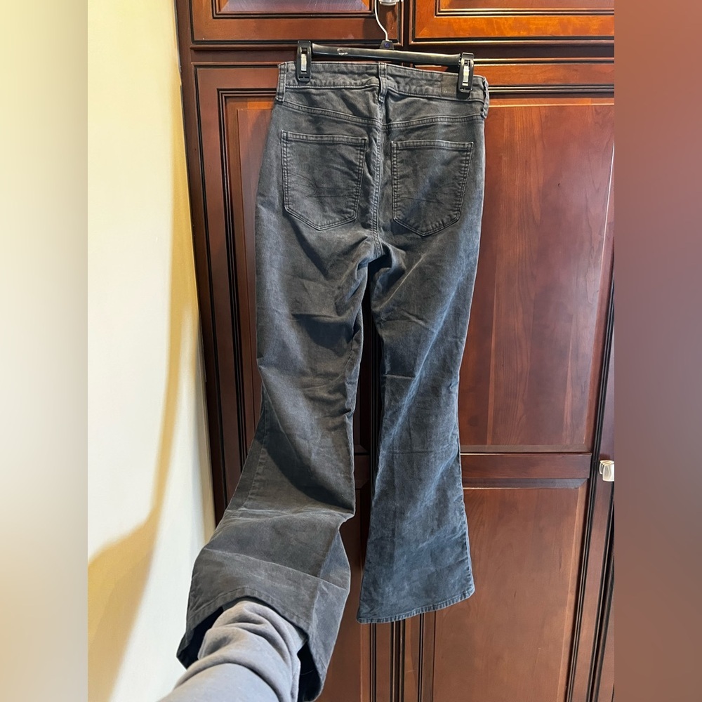 American Eagle Outfitters Gray Cord Stretch Button-Fly Flare - 4 - Picture 5 of 8